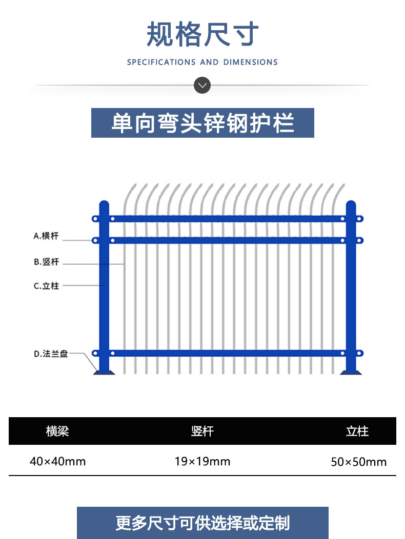 锌钢护栏规格